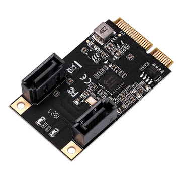  Mini PCIE 2 Port SATA 3.0 Genişletme Kartı Tam Boy Mini PCIE 3.0 Gen3 Yüksek Hızlı Denetleyici Kartı