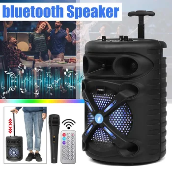  8 İnç taşınabilir kablosuz mikrofonlu hoparlör bluetooth hoparlör Bas Sütun Ses Kutusu Ev Sineması karaoke Parti Müzik Merkezi