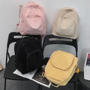  2021 Sırt Çantası Kadife Laptop Sırt Çantası Kadın seyahat sırt çantası Koleji Öğrenci Schoolbag Sırt Çantaları Kadınlar için