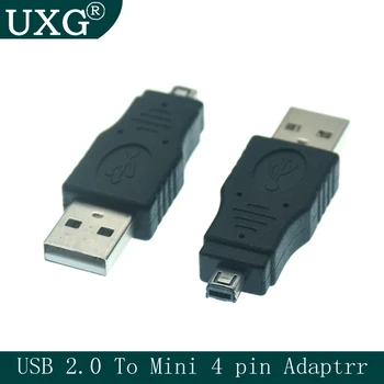  USB 2.0 4Pin adaptör veri şarj kablosu mini 4p erkek konnektör çift yuvalı veri bağlantı fişi