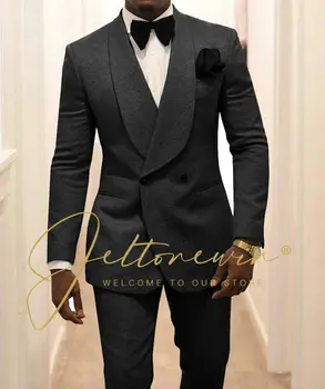  Kruvaze Takım Elbise Erkekler İçin 2022 Son Pantolon Ceket Tasarım 2 Parça Set Siyah Çiçek Slim Fit Smokin Erkekler İçin Düğün Parti Elbise