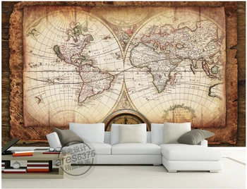 Özel retro duvar kağıdı dünya navigasyon haritası resimleri için oturma odası yatak odası duvar su geçirmez Papel de parede vinil