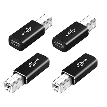  4 Paket USB C USB B Adaptörü, Tip C USB MIDI Adaptörü Mıdı Denetleyici, Mıdı Klavye, ses arabirimi, Siyah
