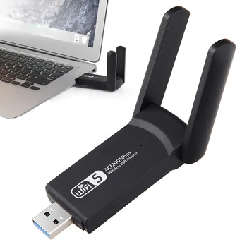  Kablosuz USB wifi adaptörü 1200 Mbps Kablosuz Ağ Kartı İle 2.4 GHz 5 GHz 1200 Mbps Usb 3.0 Mini Çift Bant Ağ Adaptörleri