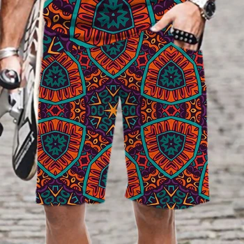  Yaz Moda Retro etnik koleksiyonu erkek plaj pantolonları 3D Baskılı Erkek Ve Kadın Severler Spor Hip Hop Komik Sokak Rahat