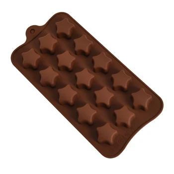  Yeni Mini 5 yıldızlı Silikon Çikolata Kalıp DIY Yüksek Sıcaklığa Dayanıklı yapışmaz Kalıp Kalıptan Kolay Fondan Kalıpları