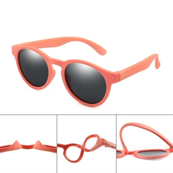  Marka Tasarım Çocuklar Yuvarlak Polarize Güneş Gözlüğü Vintage Erkek Kız Kaplama güneş gözlüğü Çocuk UV400 Sunglass Shades Gafas de sol