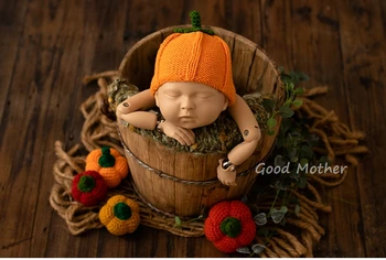  Cadılar Bayramı kabak temalı combo şapka süsler bebek yenidoğan fotoğraf prop