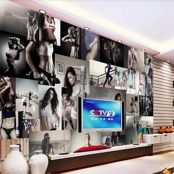  Özelleştirilmiş 3d Duvar Kağıtları Spor Güzellik Fotoğraf Kanepe Oturma Odası TV Aile Art Deco Su Geçirmez Malzeme