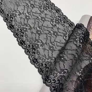  3y / lot Genişliği 18 cm Folyo Streç Dantel Trimler Siyah Gümüş Etek Etek Giyim Aksesuarları Elbise Dikiş Aplike Kostüm Dantel Fab