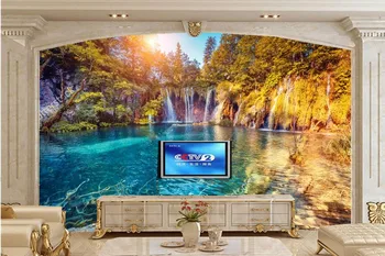  Özel güzel orman şelaleler Göl güneş altında papel de parede, oturma odası kanepe TV duvar yatak odası fotoğraf duvar kağıdı duvar resimleri