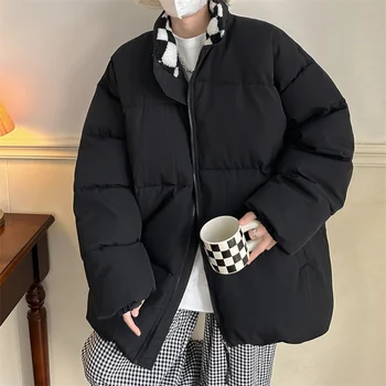  Moda Erkekler Sıcak Kış Rahat Kalınlaşmış Ceket Aşağı Ceket Erkekler Kore Gevşek Kalın Kısa Ceket Erkek Parker Büyük Boy M-5XL