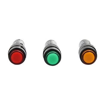  Sinyal Lambası Gösterge ışığı Pilot Güç Neon Ampul Tipi Kırmızı / Yeşil / Sarı 12V 24V 220V 10mm Montaj Deliği Çapı 2 Pins