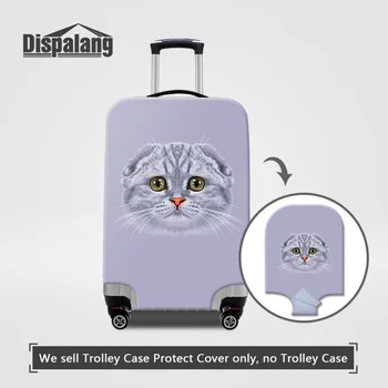  Dispalang Hayvan Kedi Baskılı Bagaj Koruyucu Kapak için 18-30 İnç Bavul Streç valiz Kapak Elastik bavul kılıfı