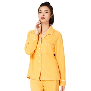  Tıanzhu Marka Sonbahar Bayanlar Uzun kollu Pantolon Takım Elbise Ev Hizmeti Bambu Elyaf Artı Saf Pamuk Cilt dostu Yumuşak Pijama