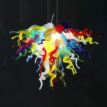  Parlak renkli sanat cam avizeler yaratıcı el üflemeli Modern kolye ışık oturma odası için 24 inç