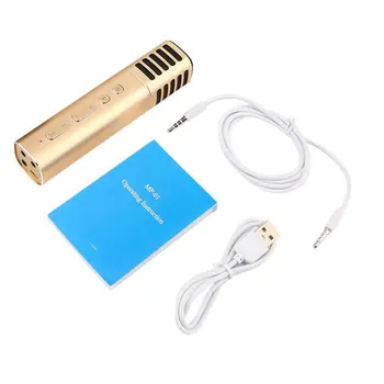  Taşınabilir Elektret kayıt mikrofonu Canlı Yankı Ses Efektleri Kayıpsız Cep Telefonu Yüksek Sadakat Karaoke AUX Portu ile