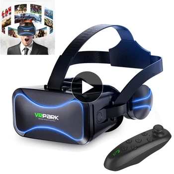  3D Gözlük Kutusu Sanal Gerçeklik Kask VR Kulaklık Akıllı Telefonlar ıOS Android Telefon İçin VR Gözlük Oyunları Cihazlar Kablosuz Rocker