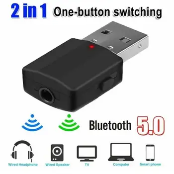  Mini 3.5 mm AUX Stereo kablosuz Bluetooth Adaptörü 5.0 Bluetooth verici alıcı İçin Araba Müzik Bluetooth Verici İçin TV