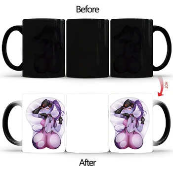  Yaratıcı büyük göt kız sihirli kupa ısıya duyarlı fincan kahve çay süt kupa sıcaklık değiştirme kupası kupalar yenilik hediyeler BSKT-091