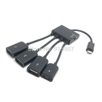  CY CYSM Mikro USB Host OTG 3 Port Hub Adaptör Kablosu ile Güç için Galaxy S5 i9600 Note3 N9000 Cep Telefonu ve Tablet