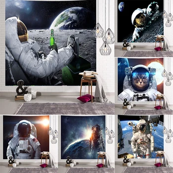  Astronot Duvar Asılı Psychedelic Goblen Duvar çocuk Rüya Astronot Yatak Odası Dekorasyon duvar halısı