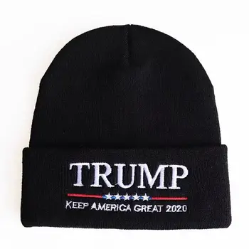  Dropshipping Marka Yeni Unisex Donald Trump 2020 bere şapka Amerika Büyük Tekrar Örgü Bere Kış sıcak Kayak Kap