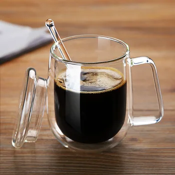  Çift Kahve kulplu kupalar Kupalar İçme Yalıtım çift duvarlı kupa çay bardağı Yaratıcı Hediye Drinkware Süt