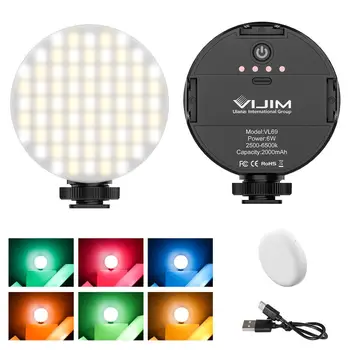 Ulanzi VL69 LED Video İşığı İle Yumuşak Kılıf ve RGB Renk Filtreleri İki Renkli selfi ışığı Kamera Işığı Youtube Vlog Aydınlatma