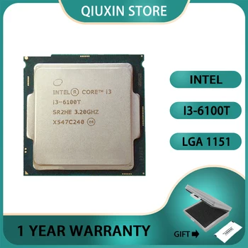  Intel Core i3 - 6100T i3 6100T işlemci 3M 35W CPU 3.2 GHz Çift Çekirdekli Dört İplik LGA 1151