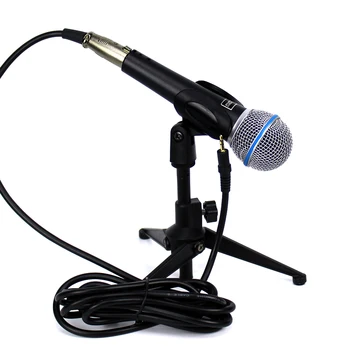  Profesyonel El Kardioid Dinamik Kablolu Mikrofon 3.5 mm Fiş mikrofon standı Beta58a Bilgisayar PC KTV Karaoke Sistemi Mikser