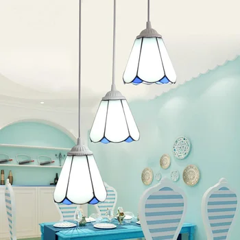  Avrupa tarzı basit akdeniz üç yemek odası kolye lampstriple merdiven modern oturma odası lamba kolye ışıkları zcl