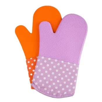  1 Pcs ısı kaymaz pişirme eldiven organik silikon fırın eldiveni eldiven ızgara mikrodalga mutfak pişirme barbekü dayanıklı eldiveni