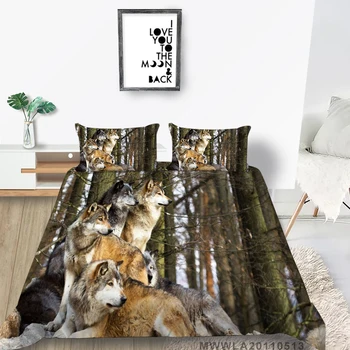 3D nevresim takımı Hayvanlar Yorgan yatak örtüsü seti 2/3 Adet Yorgan yatak örtüsü seti yatak takımı Kraliçe Boyutu Odası Dekorasyon