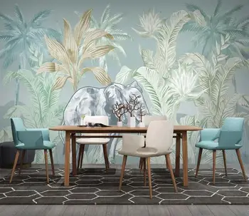  Özel Duvar Kağıdı 3d El Boyalı Orman tropikal bitkiler 3D Oturma odası Yatak Odası Arka Plan TV Arka Plan Duvar Kağıdı duvar