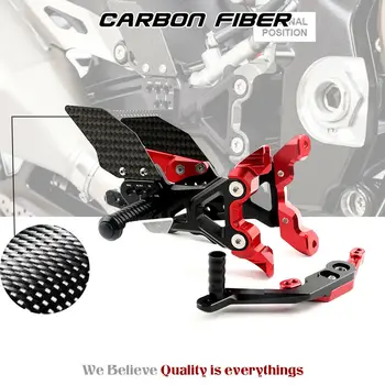  Karbon Fiber CNC Alüminyum Ayarlanabilir Motosiklet Ayak Kazıklar İstirahat Dikiz Arka Set Footrest BMW S1000RR 2019-2020