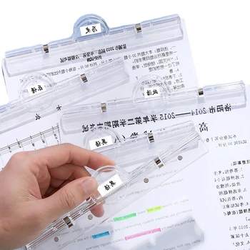  1 adet Şeffaf test kağıdı Dosya Klip Klasör Binder Botebook Günlüğü Kağıtları Klip masaüstü düzenleyici Depolama ataşlar