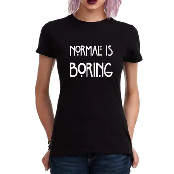  Komik Mektup Baskı Tee Gömlek Beyaz ve Siyah Kısa Kollu Büyük Boy Üstleri Camisetas Mujer Normal, Sıkıcı Harajuku T Shirt Kadın