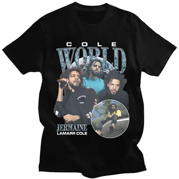  Rapçi J Cole Dünya Jermaine Lamarr Grafik Baskı T-Shirt Harajuku Erkekler Kadınlar Büyük Boy Kısa Kollu T-Shirt Hip Hop Streetwear