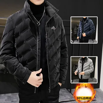  Kış erkek Aşağı Palto Standı Yaka Katı Kalınlaşmak Açık Rüzgar geçirmez Rahat Moda Sıcak Satış Kaliteli Gevşek Parka Erkek Ceket