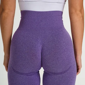  Dar Yüksek Belli Kalça Kaldırıcı Spor Şort Yoga Koşu Spor Kaldırma Yoga Pantolon Kadın Örme Polyester şortla