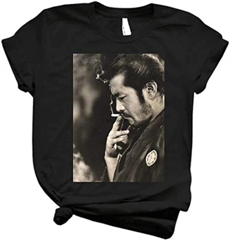  Toshiro Mifune 27-Unisex Gömlek erkek gömleği En İyi Vintage Tee Kadınlar için Gençlik El Yapımı Gömlek Siyah(2)