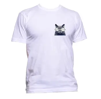  Baskı T Shirt Erkek Sıcak Hipster Kedi Cep Hayvan Kedi Sevgilisi T-Shirt Mens Womens Unisex Moda Sloganı O-Boyun T Gömlek