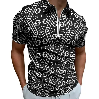  Siyah Afrika Retro Rahat T-Shirt Geometri Baskı polo gömlekler Y2K Gömlek Tarih Kısa Kollu Grafik Üst Büyük Boy 5XL 6XL