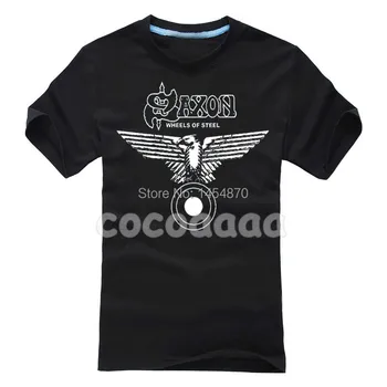  Yaz tarzı Sakson Kaya Marka erkek gömlek 3D yeni mma spor Hardrock ağır Koyu Metal 100%Pamuk kartal