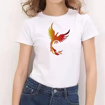  Phonix Tshirt Baskı tişörtleri Moda sokak giyim Tshirt Estetik Kadın Giysileri Rahat Mujer_T-Shirt