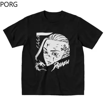  Draken Ken Ryuguji Tokyo Revengers T Shirt Erkekler için Saf Pamuk Tee Anime Manga Gömlek Kısa Kollu Kentsel Giyim Toptan