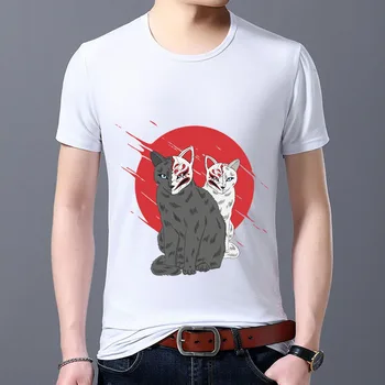  T-shirt erkek Sevimli Karikatür Baskı Yeni Rahat Tüm Maç Yuvarlak Boyun Rahat ve Nefes Sıcak satış erkek gömleği