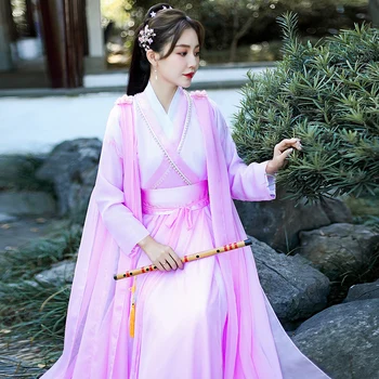  2021 Geleneksel Kadın Hanfu Elbise Antik Çin Kostüm Halk Dans Hanfu Prenses Elbise Tang Hanedanı Elbise Rave Giyim SL4994