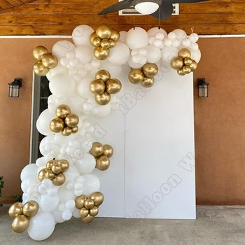  Beyaz Altın Lateks Balon Kemer Kiti Düğün Doğum Günü Partisi Balon Garland Olay Kutlamak bebek duş dekorasyonu 165 ADET